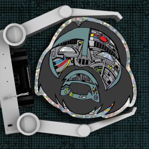 OBOTICS: Brainiac glitter sticker